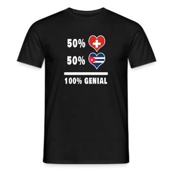 Cuba et Suisse 100% Drapeau Génial - T-shirt homme - noir - Devant - AI Model Male 178 light (178cm)