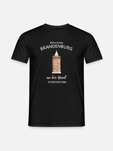 Brandenburg an der Havel, Wahrzeichen Steintorturm - Männer T-Shirt - Schwarz