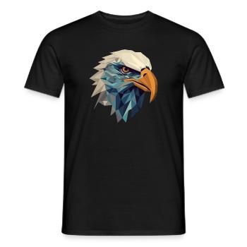 Aigle stylisé, géométrique - T-shirt homme - noir - Devant - AI Model Male 178 light (178cm)