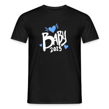 Bébé 2023 - Naissance enceinte 2023 - Bébé garçon - T-shirt homme - noir - Devant - AI Model Male 178 light (178cm)