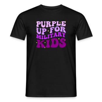 Groovy Purple Up For Military Child Month The Mili - Männer T-Shirt - Schwarz - Vorne - AI Model Male 178 light (178cm)