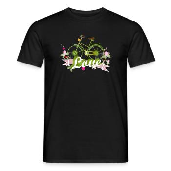 grünes Fahrrad mit ganz viel Liebe gestaltet - Männer T-Shirt - Schwarz - Vorne - AI Model Male 178 light (178cm)