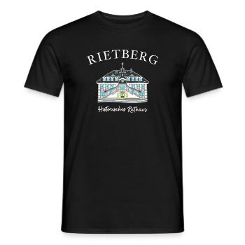 Rietberg Historisches Rathaus, Handzeichnung - Männer T-Shirt - Schwarz - Vorne - AI Model Male 178 light (178cm)