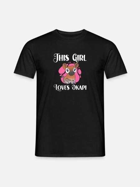 This girl loves okapi - Men's T-Shirt - black