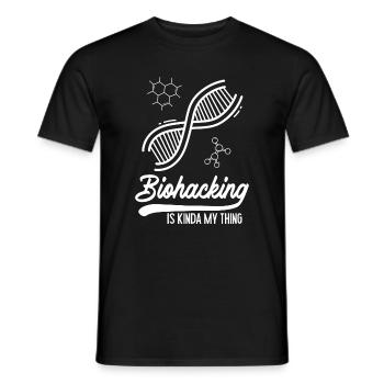 Biohacking is kinda my thing - Men's T-Shirt - black - Front - AI Model Male 178 light (178cm)
