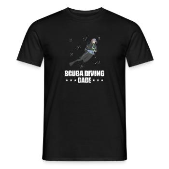Scuba Diving Spearfishing Design - Men's T-Shirt - black - Front - AI Model Male 178 light (178cm)