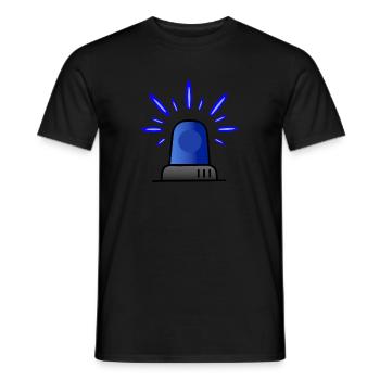Blue light siren - Men's T-Shirt - black - Front - AI Model Male 178 light (178cm)