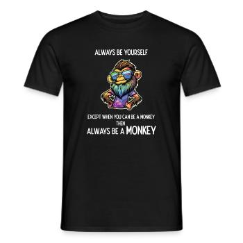 Always Be a Monkey - Men's T-Shirt - black - Front - AI Model Male 178 light (178cm)