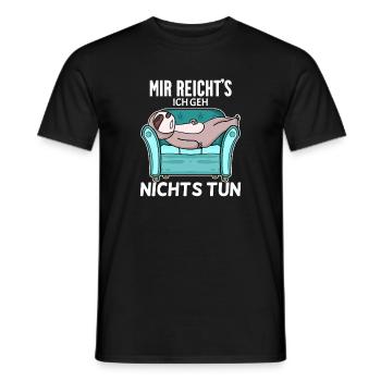 Faultier schlafen Spruch lustig Faul - Männer T-Shirt - Schwarz - Vorne - AI Model Male 178 light (178cm)