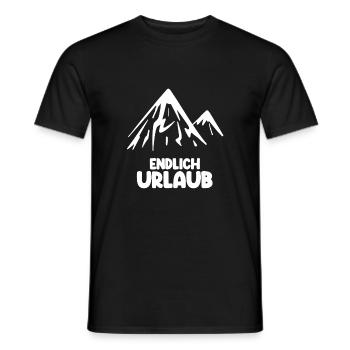 Endlich Urlaub - Berg Berge - Männer T-Shirt - Schwarz - Vorne - AI Model Male 178 light (178cm)