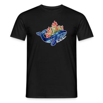 Illustration de baleine avec du corail | Protéger la mer - T-shirt homme - noir - Devant - AI Model Male 178 light (178cm)