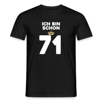71. Geburtstag Geschenk - 71 Jahre mit Krone - Männer T-Shirt - Schwarz - Vorne - AI Model Male 178 light (178cm)