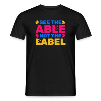 Voir le Capable Pas L’étiquette - T-shirt homme - noir - Devant - AI Model Male 178 light (178cm)