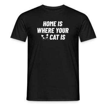 La maison est l’endroit où se trouve votre chat - T-shirt homme - noir - Devant - AI Model Male 178 light (178cm)
