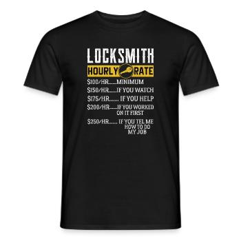 Locksmith Hourly rates Locksmith - Men's T-Shirt - black - Front - AI Model Male 178 light (178cm)