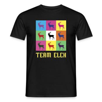 Équipe Elk - T-shirt homme - noir - Devant - AI Model Male 178 light (178cm)