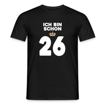 26. Geburtstag Geschenk - 26 Jahre mit Krone - Männer T-Shirt - Schwarz - Vorne - AI Model Male 178 light (178cm)