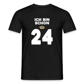 24. Geburtstag Geschenk - 24 Jahre mit Krone - Männer T-Shirt - Schwarz - Vorne - AI Model Male 178 light (178cm)
