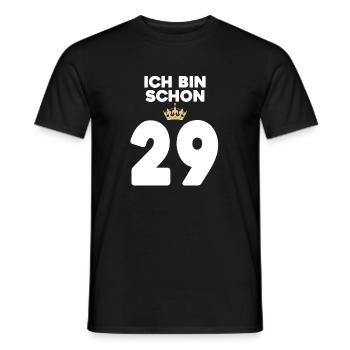 29. Geburtstag Geschenk - 29 Jahre mit Krone - Männer T-Shirt - Schwarz - Vorne - AI Model Male 178 light (178cm)