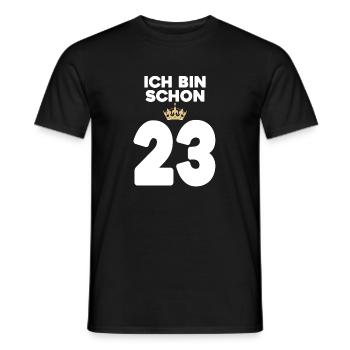 23. Geburtstag Geschenk - 23 Jahre mit Krone - Männer T-Shirt - Schwarz - Vorne - AI Model Male 178 light (178cm)