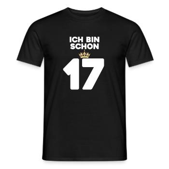 17. Geburtstag Geschenk - 17 Jahre mit Krone - Männer T-Shirt - Schwarz - Vorne - AI Model Male 178 light (178cm)