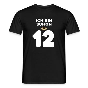 12. Geburtstag Geschenk - 12 Jahre mit Krone - Männer T-Shirt - Schwarz - Vorne - AI Model Male 178 light (178cm)
