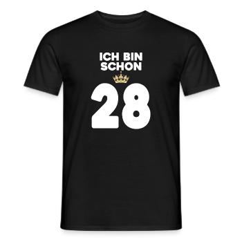 28. Geburtstag Geschenk - 28 Jahre mit Krone - Männer T-Shirt - Schwarz - Vorne - AI Model Male 178 light (178cm)