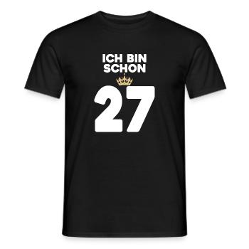 27. Geburtstag Geschenk - 27 Jahre mit Krone - Männer T-Shirt - Schwarz - Vorne - AI Model Male 178 light (178cm)