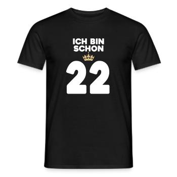22. Geburtstag Geschenk - 22 Jahre mit Krone - Männer T-Shirt - Schwarz - Vorne - AI Model Male 178 light (178cm)