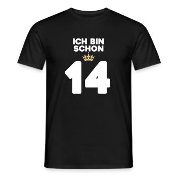 14. Geburtstag Geschenk - 14 Jahre mit Krone - Männer T-Shirt - Schwarz - Vorne - AI Model Male 178 light (178cm)