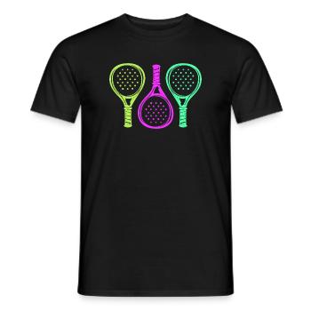 Padel Racket Setback Player Padel Game - Men's T-Shirt - black - Front - AI Model Male 178 light (178cm)
