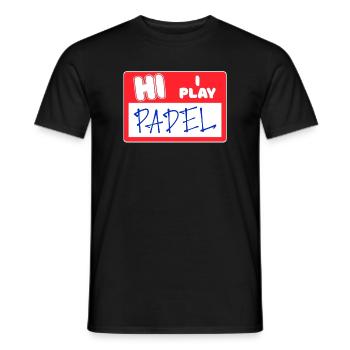 Player Tournament Statement Padel Padel Game Tennis - Men's T-Shirt - black - Front - AI Model Male 178 light (178cm)