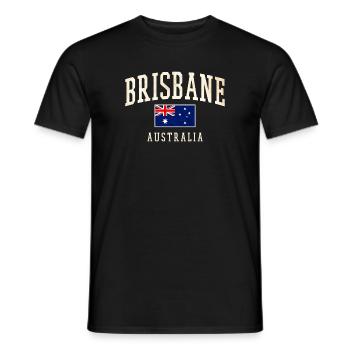 Brisbane Australia Vintage Flag Design - Men's T-Shirt - black - Front - AI Model Male 178 light (178cm)