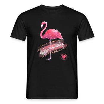 Wunderprächtig - Flamingo pink - Wortschätze - Männer T-Shirt - Schwarz - Vorne - AI Model Male 178 light (178cm)