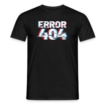 Erreur 404 Glitch - T-shirt homme - noir - Devant - AI Model Male 178 light (178cm)