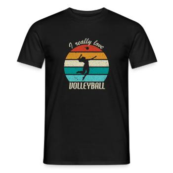 J’aime vraiment le volleyball - T-shirt homme - noir - Devant - AI Model Male 178 light (178cm)