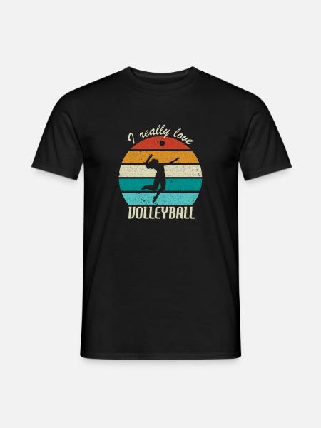 Ich liebe Volleyball - Männer T-Shirt - Schwarz