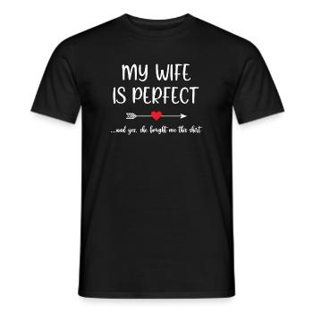 My Wife is Perfect - Men's T-Shirt - black - Front - AI Model Male 178 light (178cm)