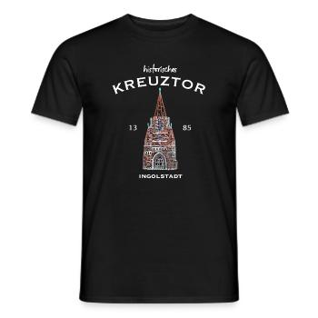 Ingolstadt, historisches Kreuztor, Bayern - Männer T-Shirt - Schwarz - Vorne - AI Model Male 178 light (178cm)