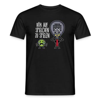 Trainer Padelteam Schläger Padel Statement Bälle - Männer T-Shirt - Schwarz - Vorne - AI Model Male 178 light (178cm)