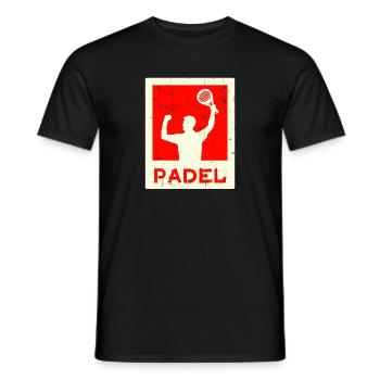 Leisure Training Player Saying Racket Padel - Men's T-Shirt - black - Front - AI Model Male 178 light (178cm)
