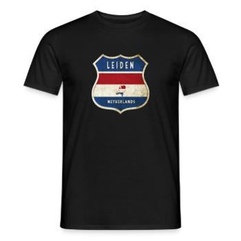 Leiden Netherlands coat of arms design - Men's T-Shirt - black - Front - AI Model Male 178 light (178cm)