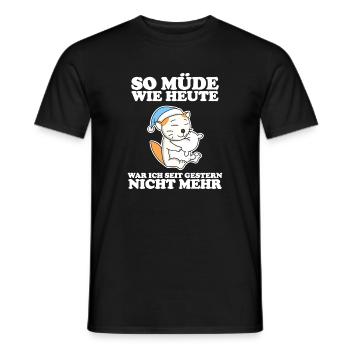 Müde Spruch lustig Schlafen - Selkirk Rex - Männer T-Shirt - Schwarz - Vorne - AI Model Male 178 light (178cm)