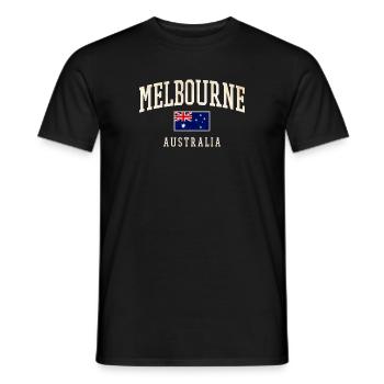 Melbourne, Australie, Design avec drapeau - T-shirt homme - noir - Devant - AI Model Male 178 light (178cm)