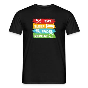 Padel Team Player Padel Racket Sport Statement - Men's T-Shirt - black - Front - AI Model Male 178 light (178cm)