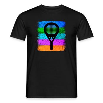 Padel Sport Racket Leisure Padel Game Fans - Men's T-Shirt - black - Front - AI Model Male 178 light (178cm)