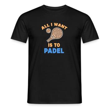 Padel Statement Padelspiel Spieler Schläger Bälle - Männer T-Shirt - Schwarz - Vorne - AI Model Male 178 light (178cm)