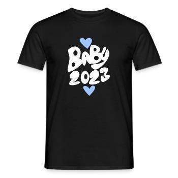 Bébé 2023 - Naissance enceinte 2023 - Bébé garçon - T-shirt homme - noir - Devant - AI Model Male 178 light (178cm)