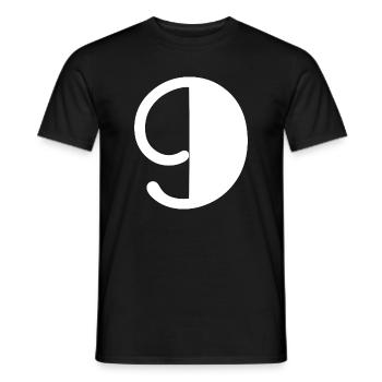9 YEARS. 9th ANNIVERSARY. BIRTHDAY 9 YEARS. 9 - Men's T-Shirt - black - Front - AI Model Male 178 light (178cm)
