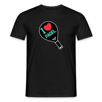 Schläger Spieler Herz Ich Liebe Padel Statement - Männer T-Shirt - Schwarz - Vorne - AI Model Male 178 light (178cm)